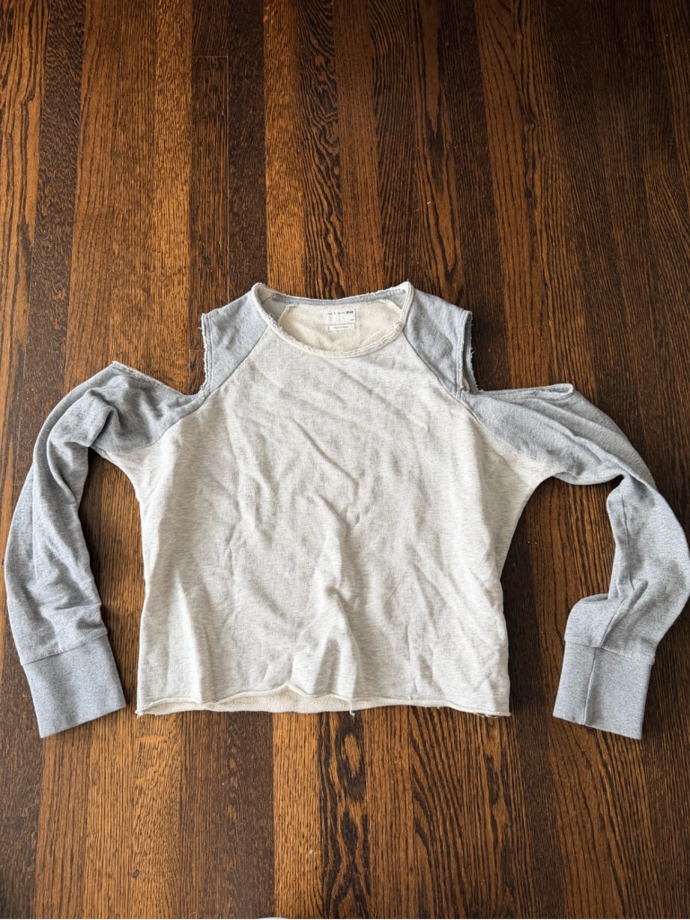 rag & bone Light Gray Cold-Shoulder Sweatshirt